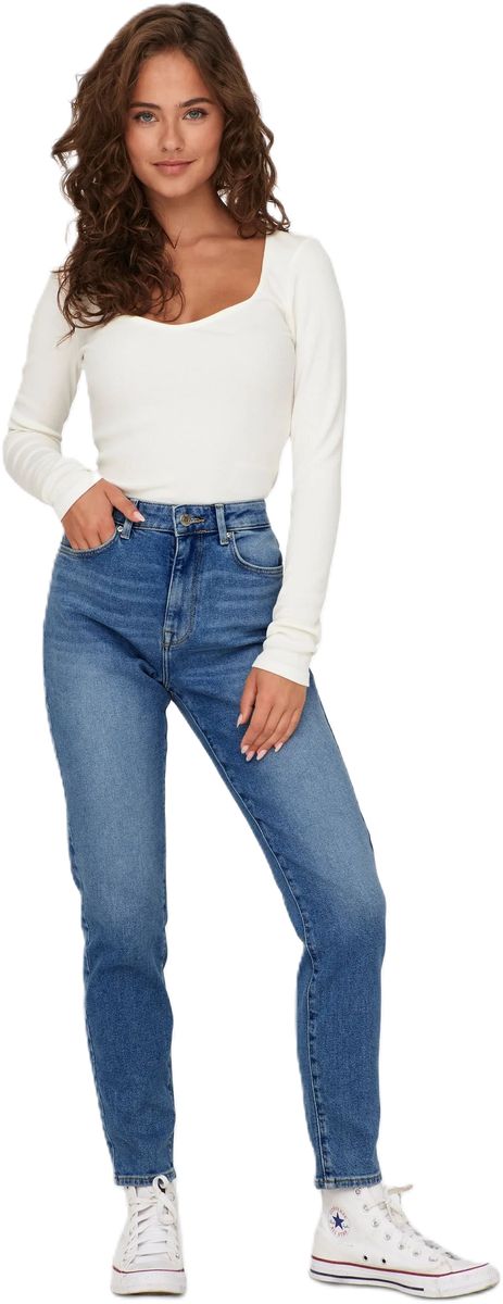 High-Waist Jeans mit schmalem Bein