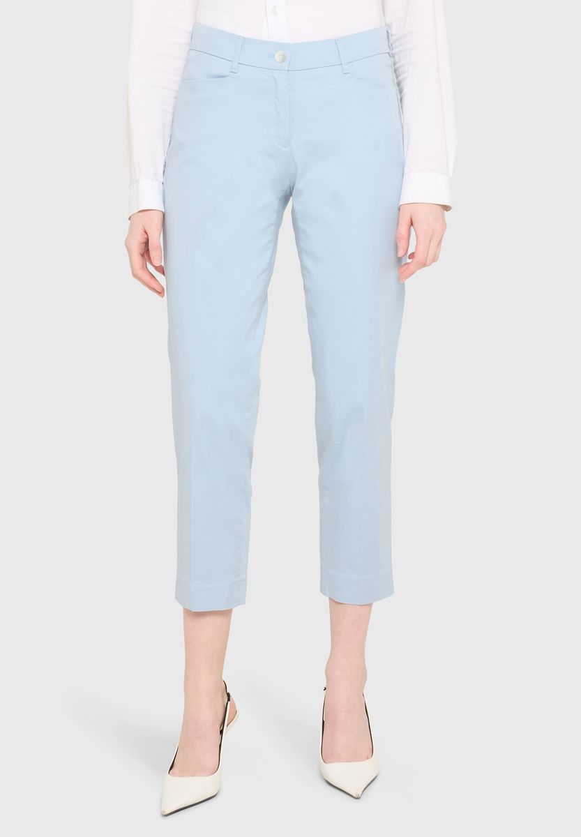 Elegante verkürzte Baumwoll-Chino