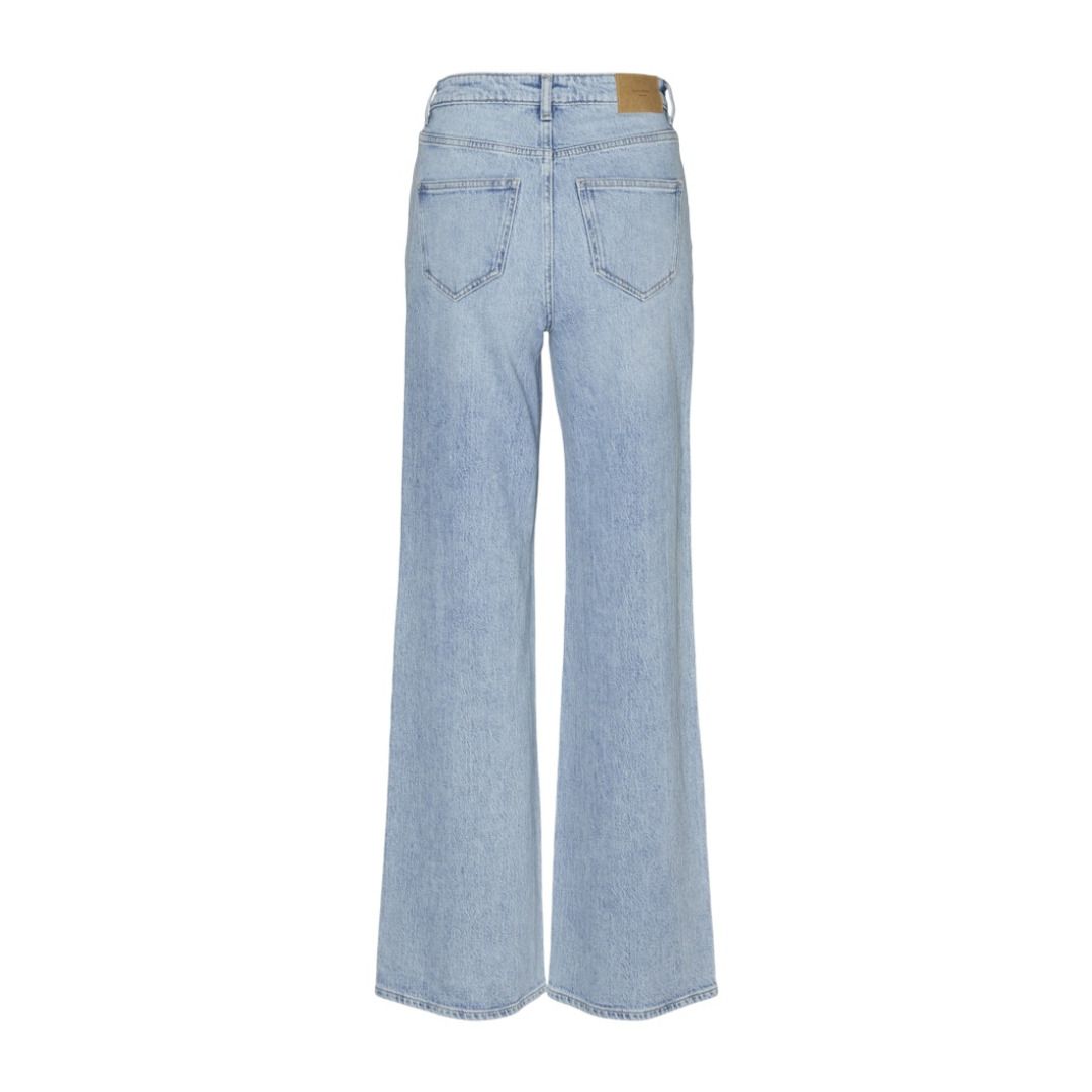 Hochtaillierte Jeans mit weitem Bein