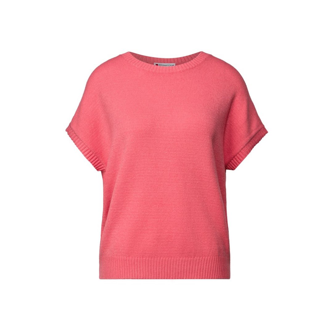 Kurzärmeliger Feinstrick-Pullover