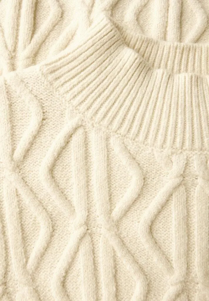 Strickpullover mit Rautenmuster und Stehkragen