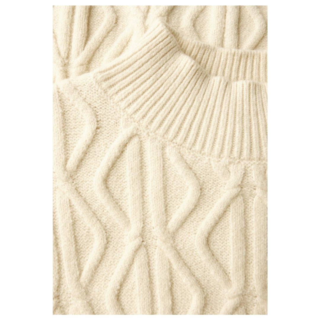 Strickpullover mit Rautenmuster und Stehkragen