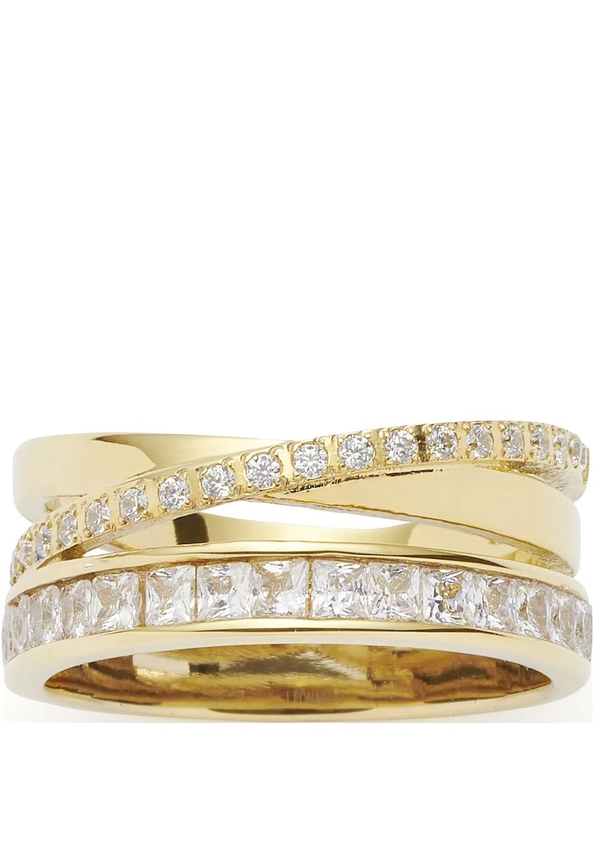 Dreireihiger funkelnder Ring