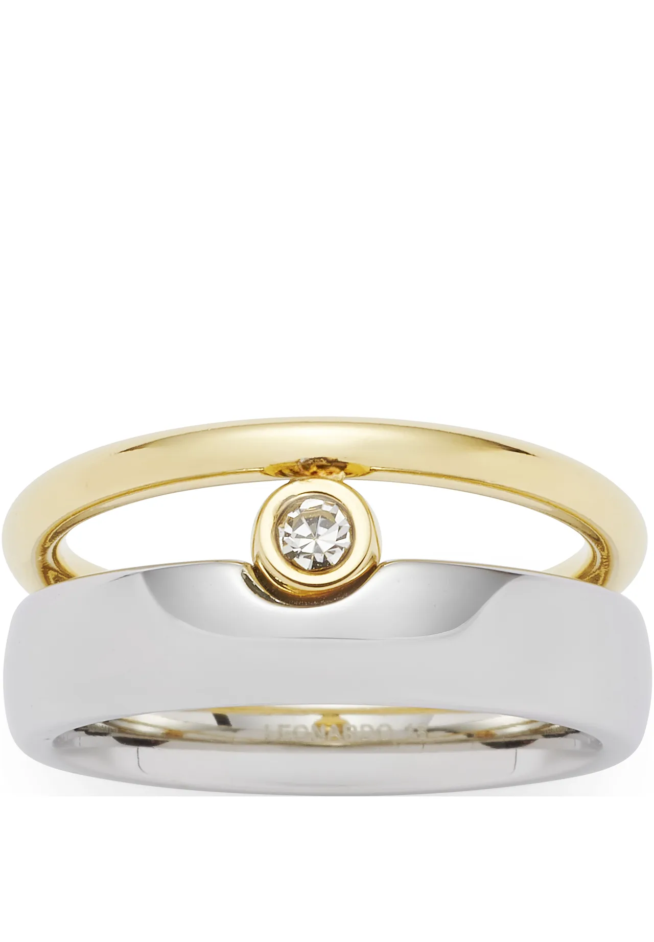 Doppelband-Ring mit Zirkonia-Akzent