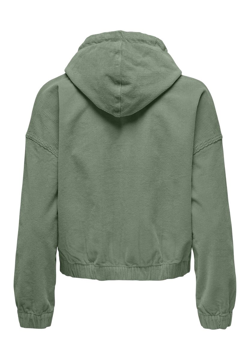 Kurze Cordjacke mit Kapuze