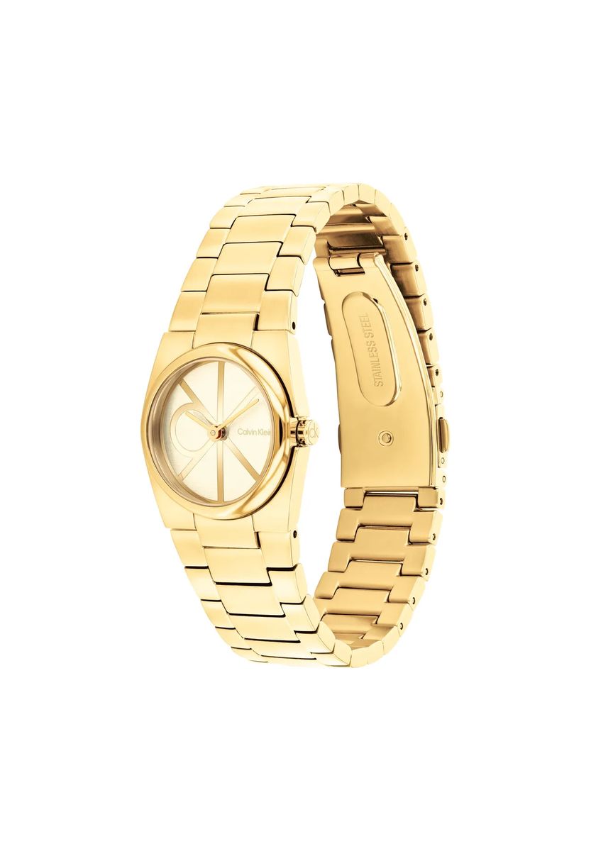 Minimalistische Gliederarmbanduhr mit Monogramm