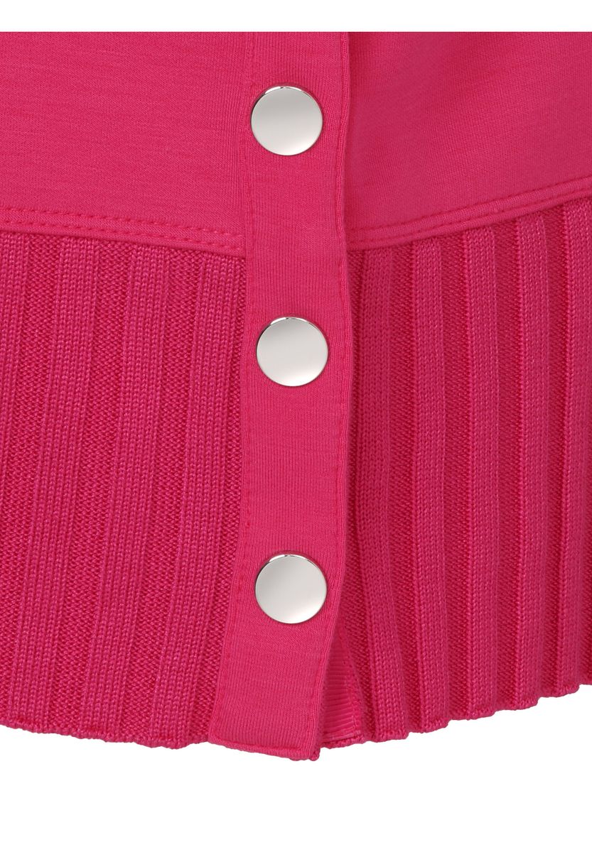 Longline Kapuzenpullover mit Stricksaum