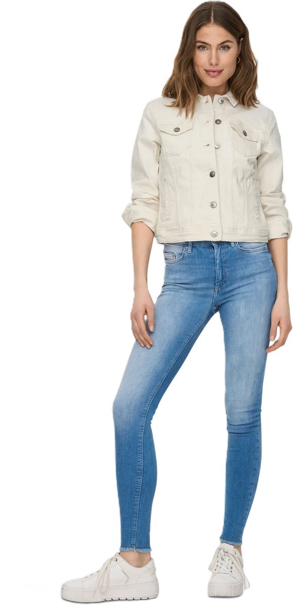 Strukturierte Denim-Jacke zum Knöpfen