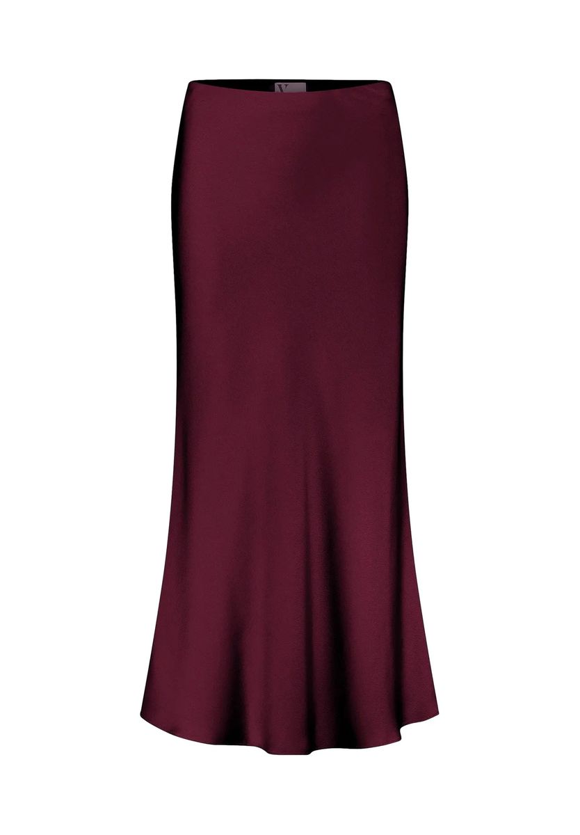Eleganter Satin-Midirock mit geradem Schnitt