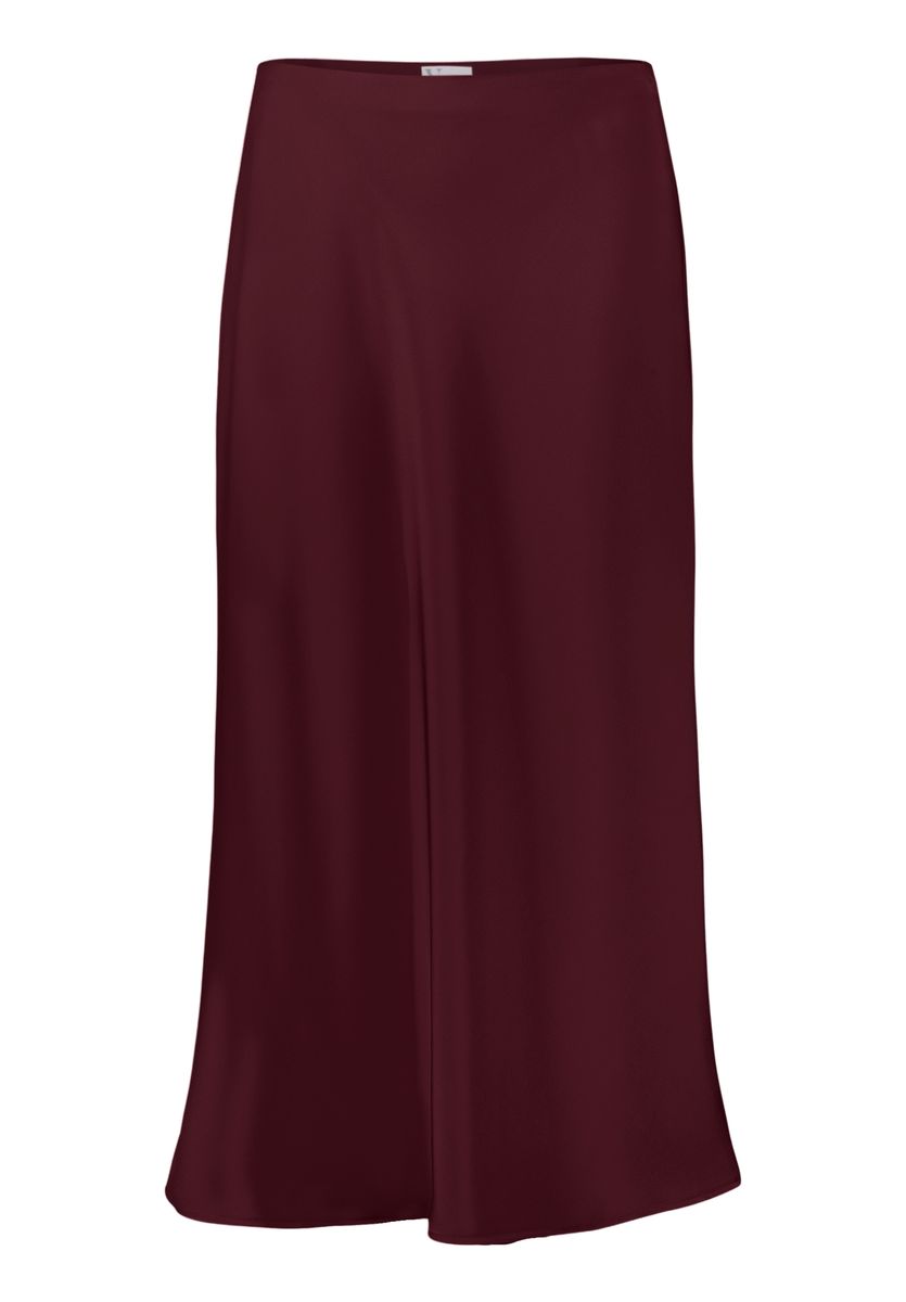 Eleganter Satin-Midirock mit geradem Schnitt