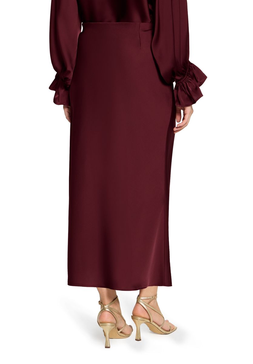 Eleganter Satin-Midirock mit geradem Schnitt