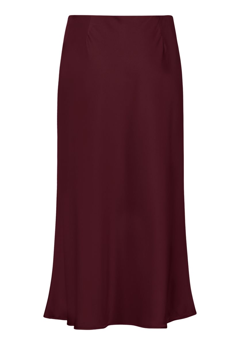 Eleganter Satin-Midirock mit geradem Schnitt