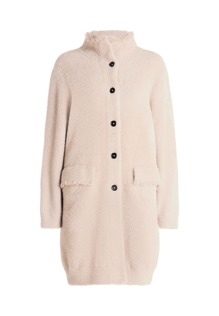 Kuschelige Strickjacke mit Stehkragen