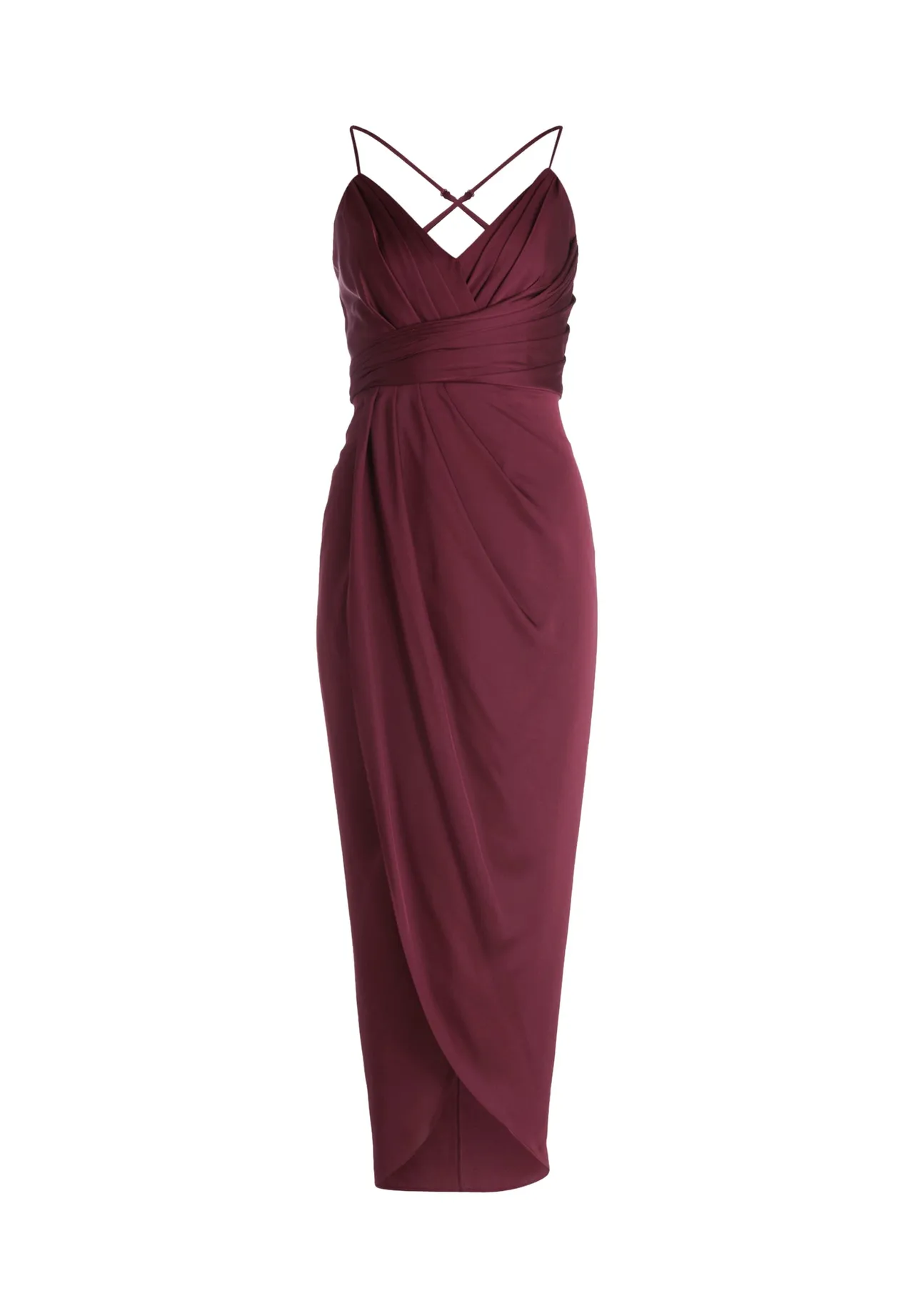 Midi-Abendkleid mit Wickeleffekt