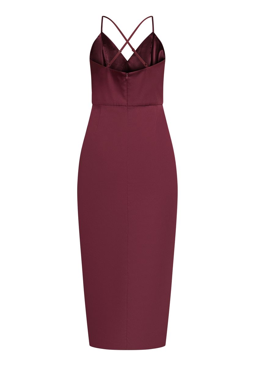 Midi-Abendkleid mit Wickeleffekt