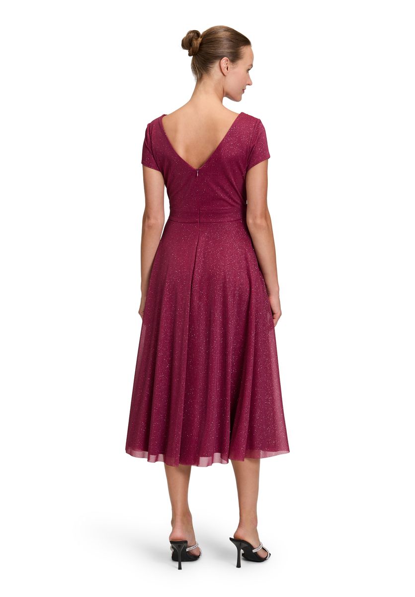 Schimmerndes A-Linien-Cocktailkleid mit Plissee-Details