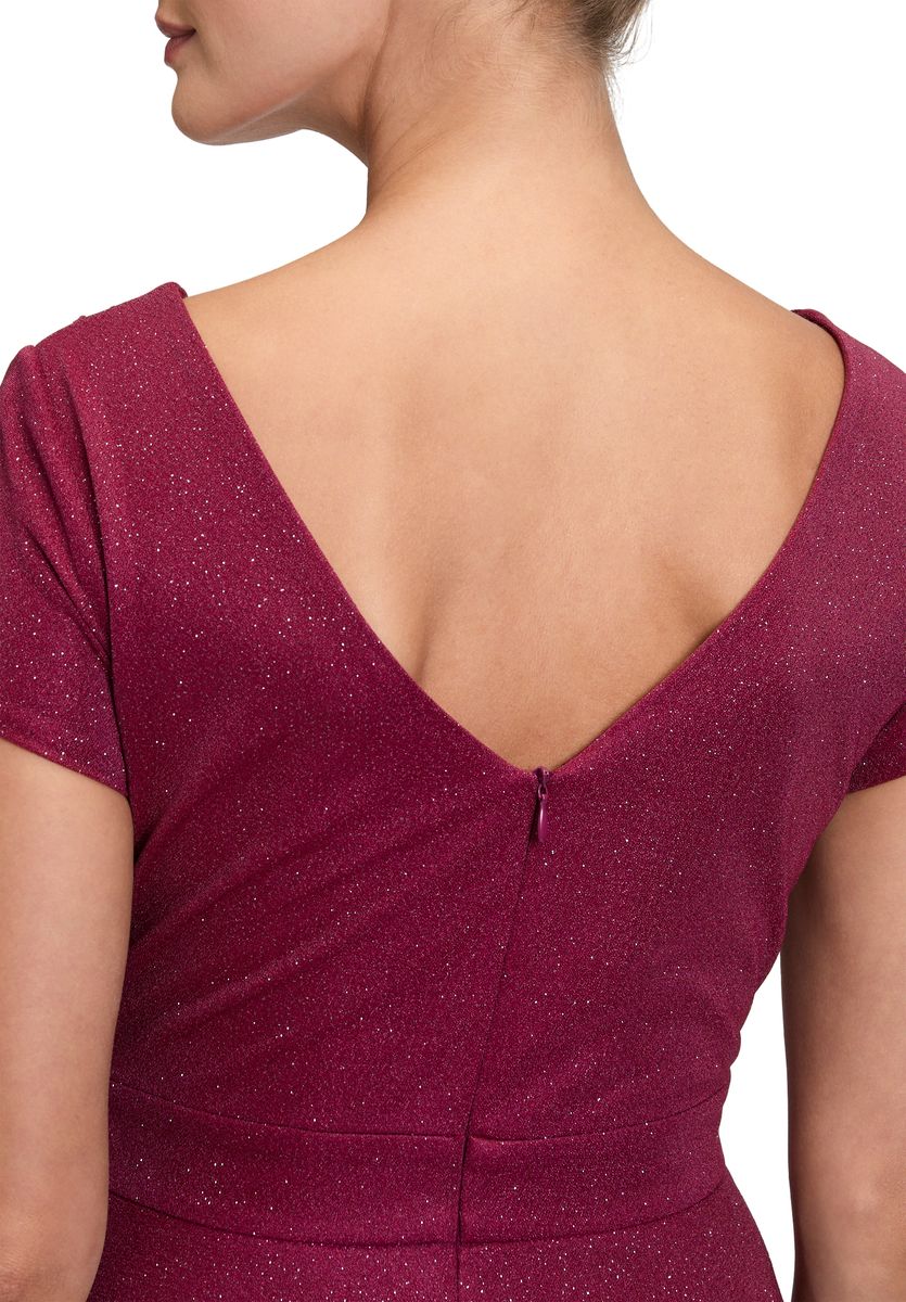 Schimmerndes A-Linien-Cocktailkleid mit Plissee-Details