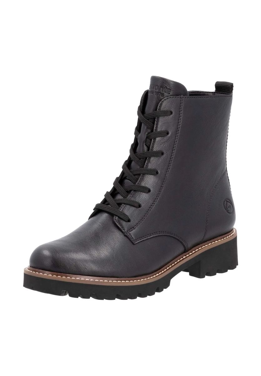 Gefütterte Leder-Schnürstiefeletten