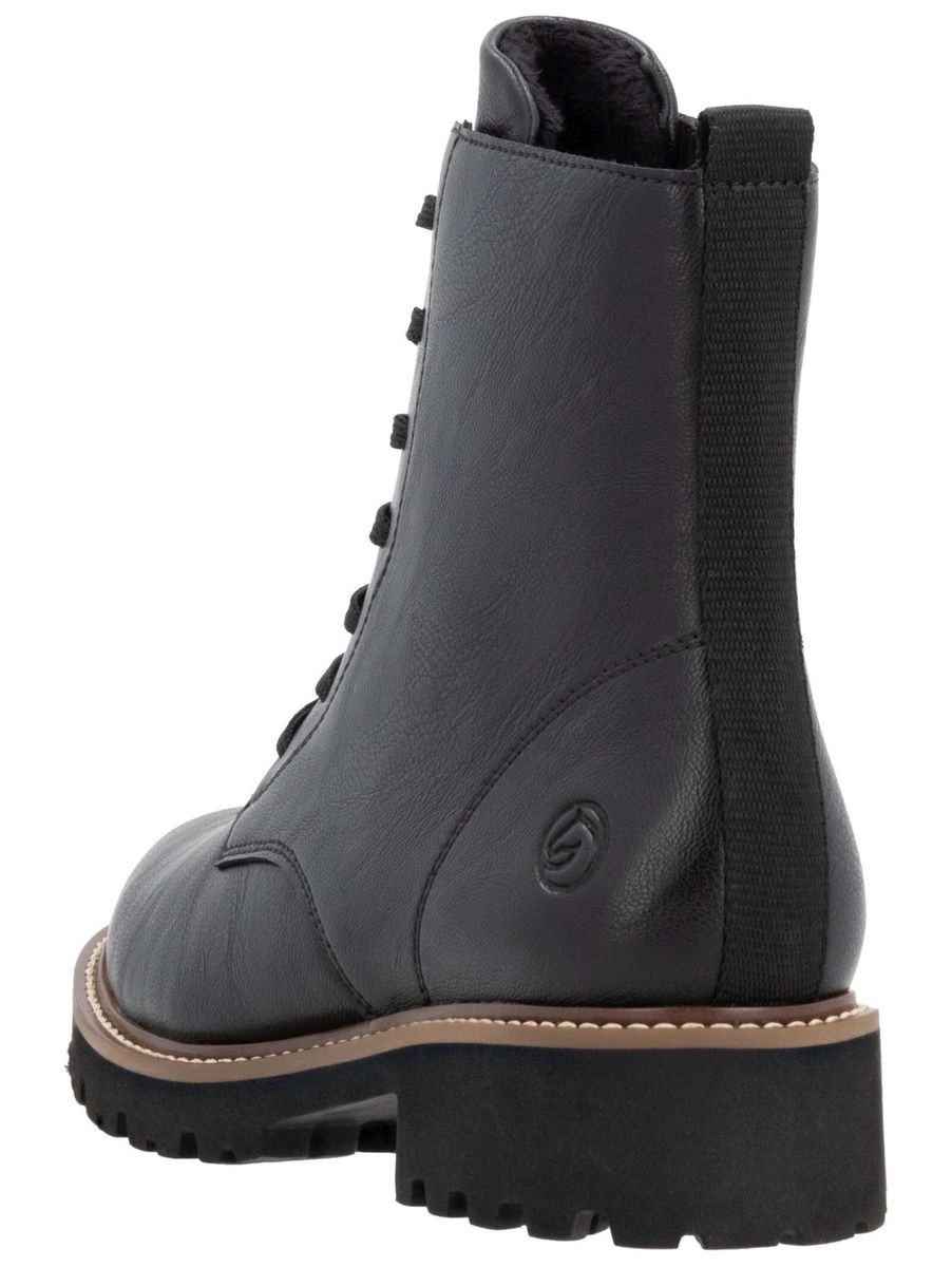 Gefütterte Leder-Schnürstiefeletten