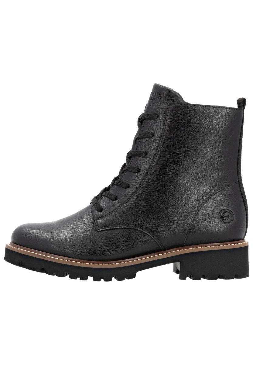 Gefütterte Leder-Schnürstiefeletten