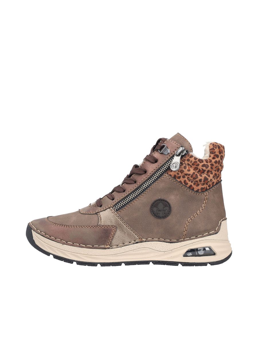 Sportliche Winterstiefeletten mit Leopardenbesatz