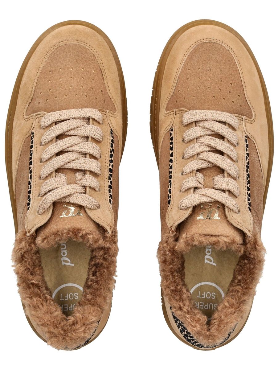 Gefütterte Leder-Plateau-Sneaker
