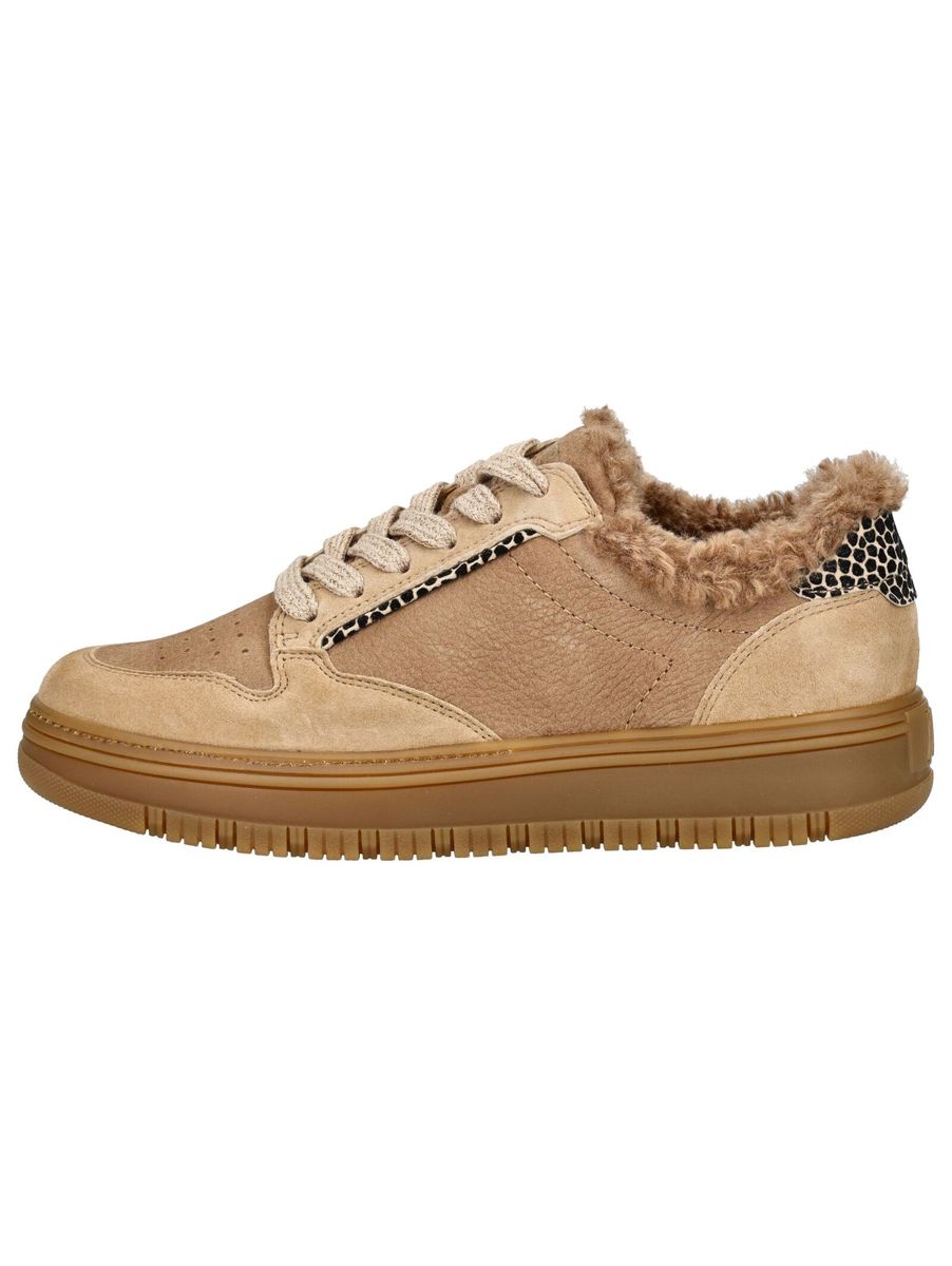 Gefütterte Leder-Plateau-Sneaker