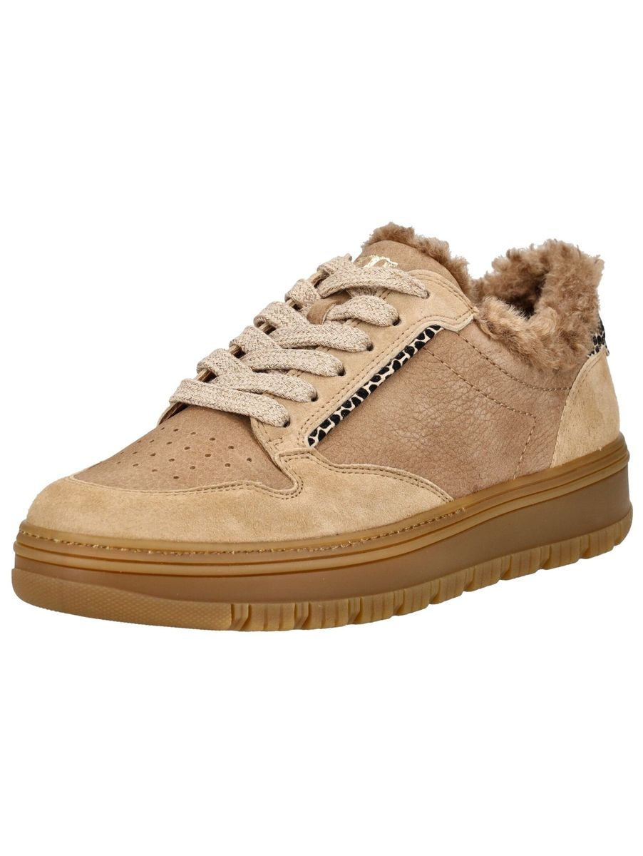 Gefütterte Leder-Plateau-Sneaker