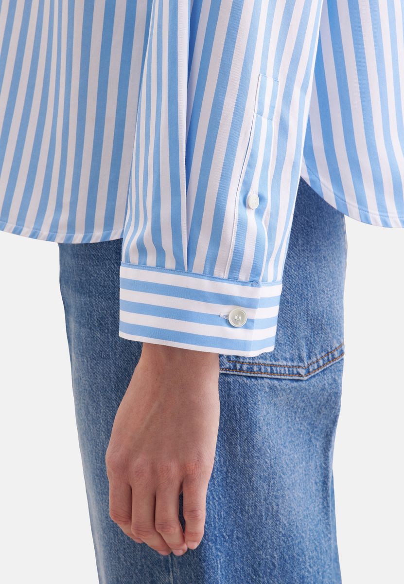 Oversized Gestreifte Baumwoll-Hemdbluse