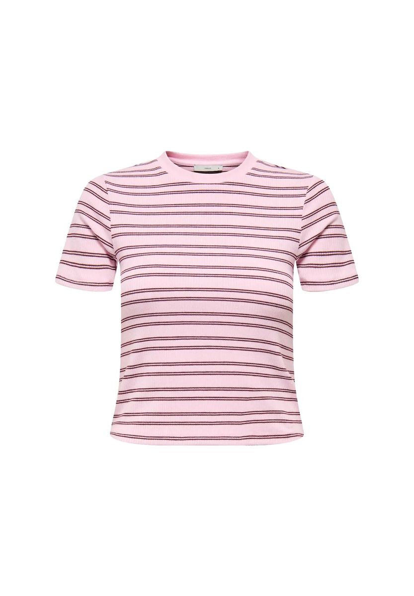 Geripptes T-Shirt mit Streifen