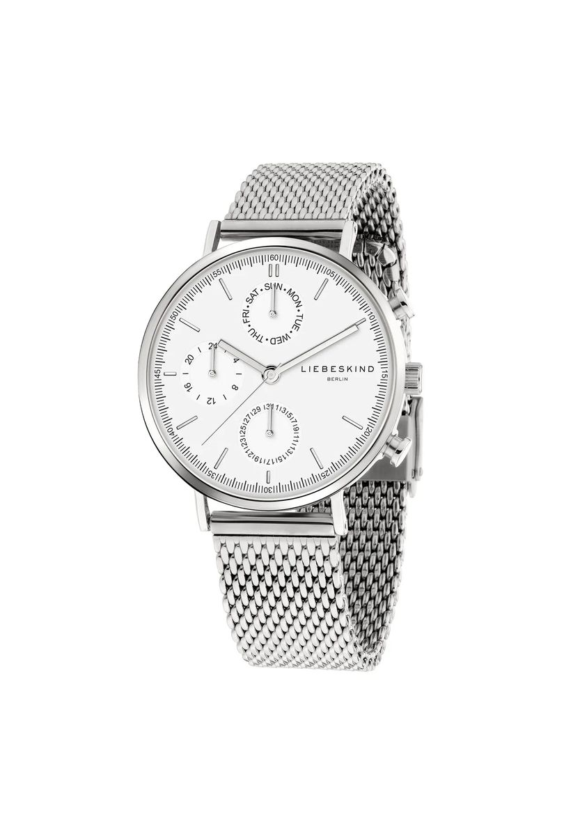 Minimalistische Multifunktionsuhr mit Mesh-Armband