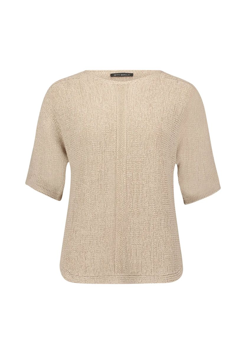 Strukturierter Kurzarm-Strickpullover