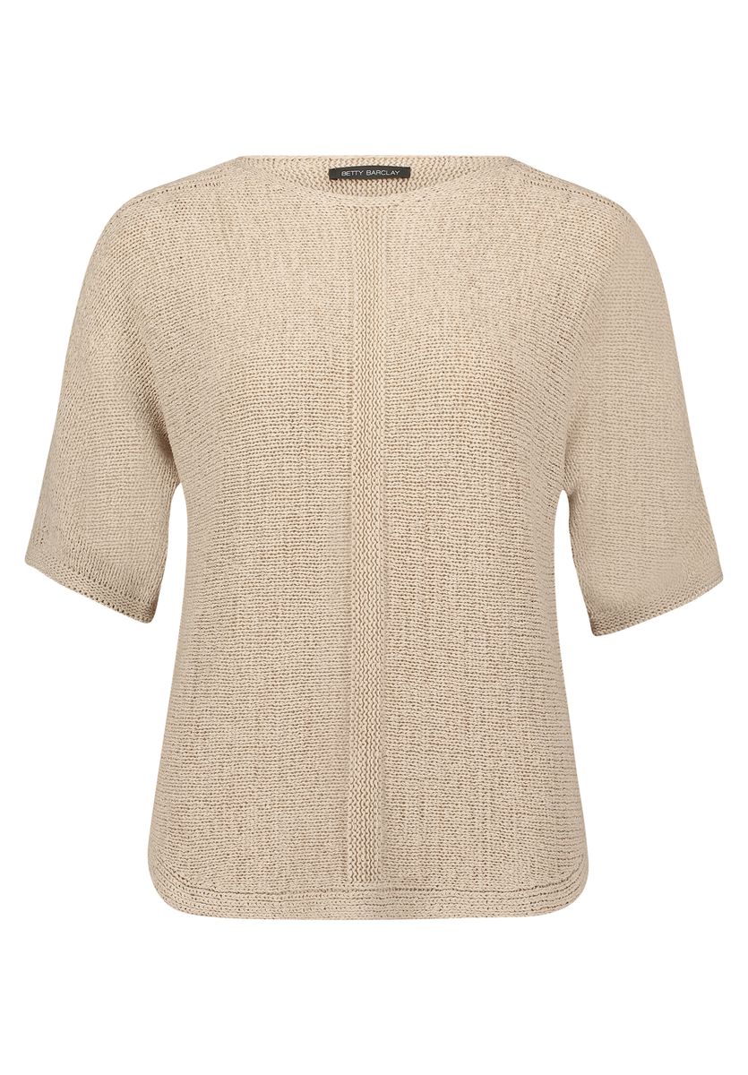 Strukturierter Kurzarm-Strickpullover