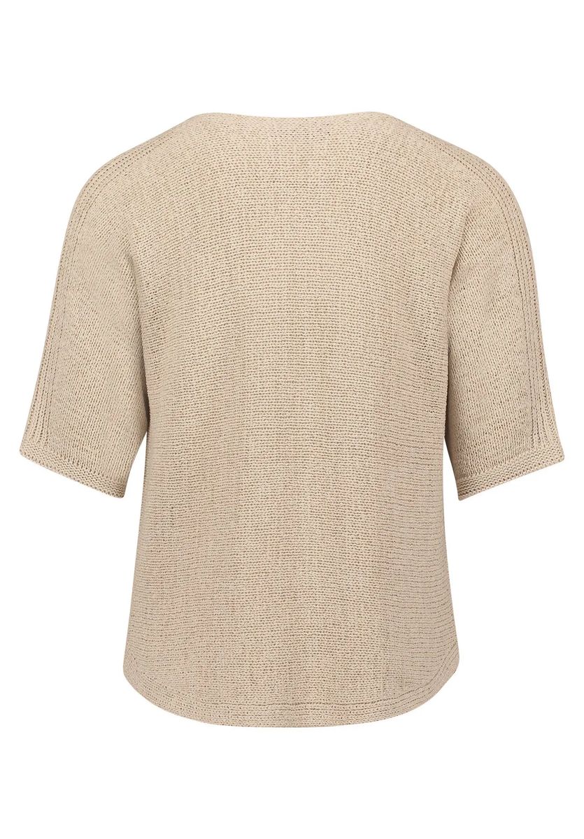 Strukturierter Kurzarm-Strickpullover