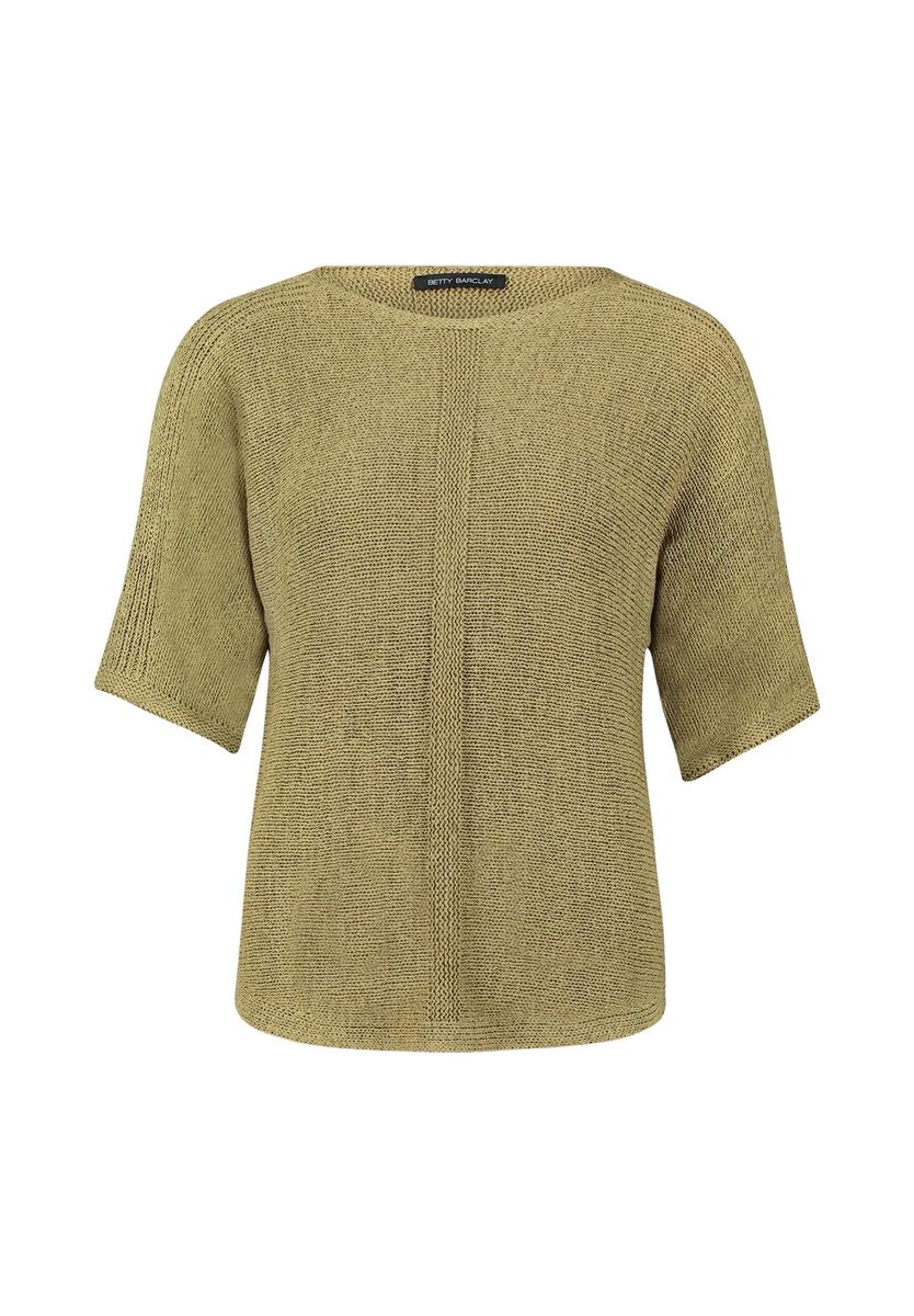 Kurzarm-Strickpullover mit U-Boot-Ausschnitt