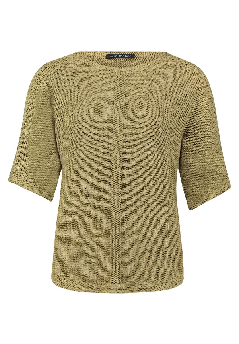 Kurzarm-Strickpullover mit U-Boot-Ausschnitt