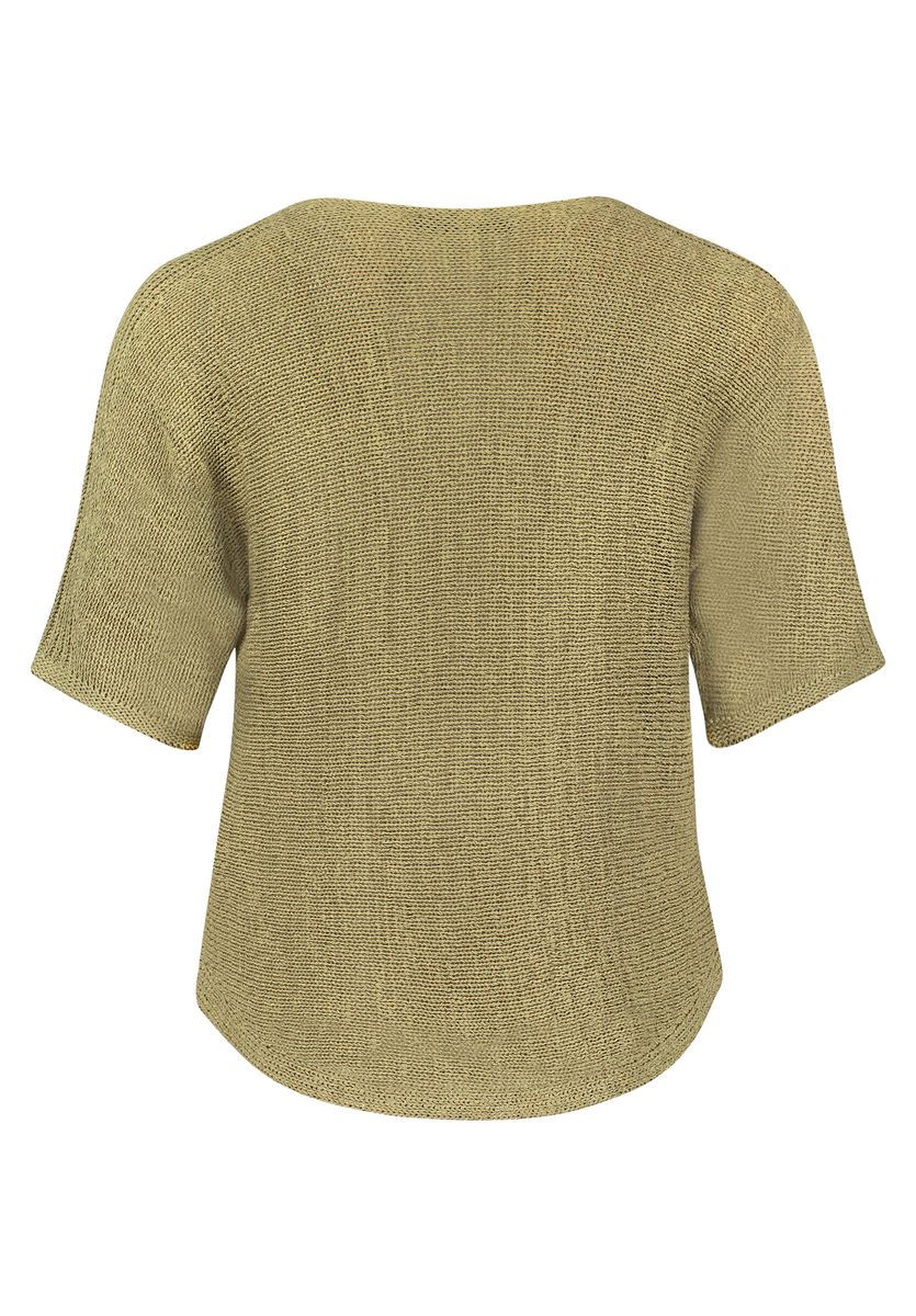 Kurzarm-Strickpullover mit U-Boot-Ausschnitt