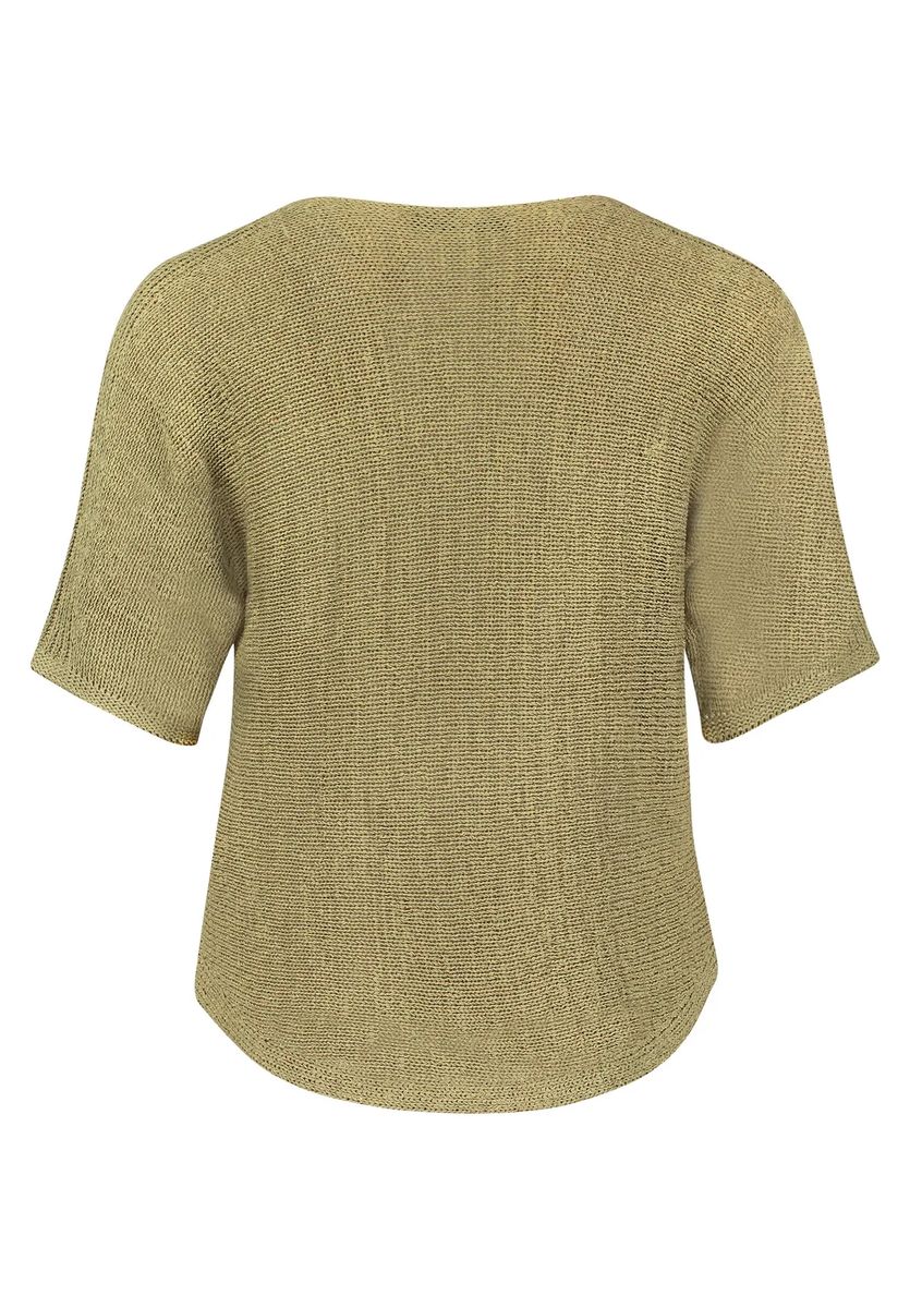 Kurzarm-Strickpullover mit U-Boot-Ausschnitt