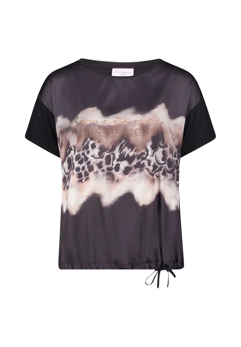 Grafik-Print-Bluse mit Glitzersteinen