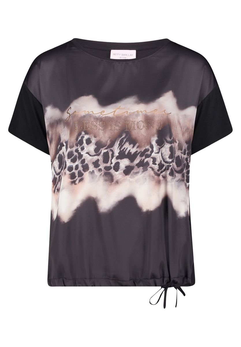 Grafik-Print-Bluse mit Glitzersteinen