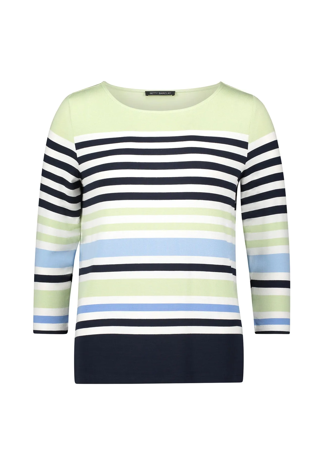 Gestreiftes Shirt mit U-Boot-Ausschnitt