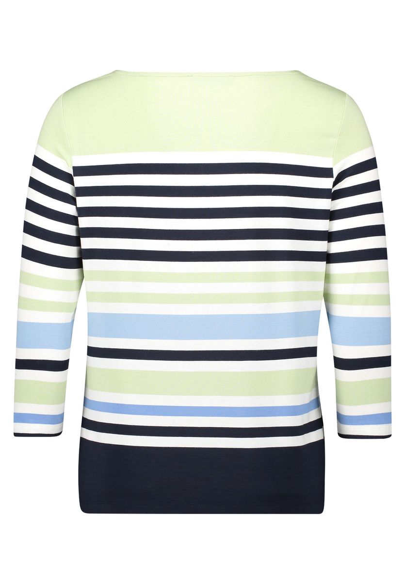 Gestreiftes Shirt mit U-Boot-Ausschnitt