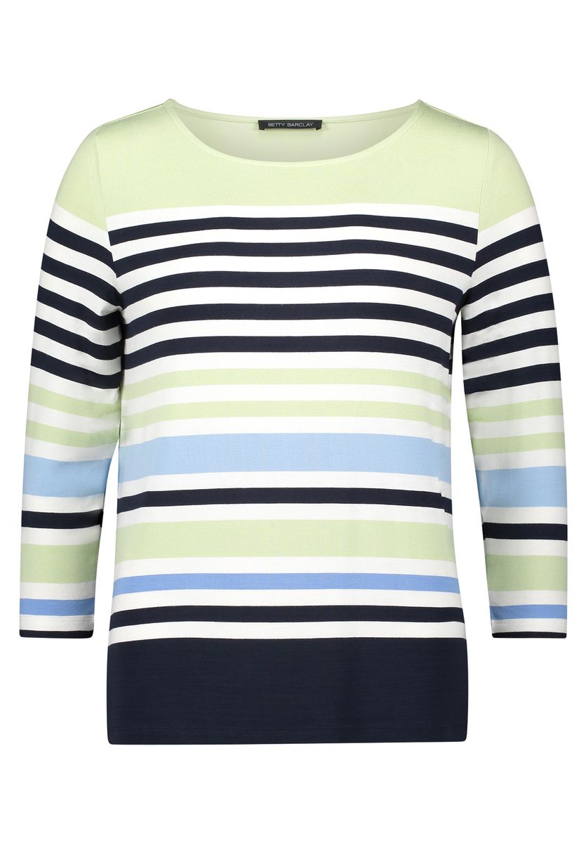 Gestreiftes Shirt mit U-Boot-Ausschnitt