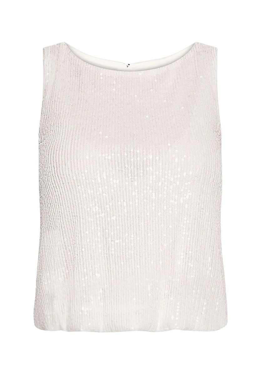 Glitzerndes ärmelloses Pailletten-Top