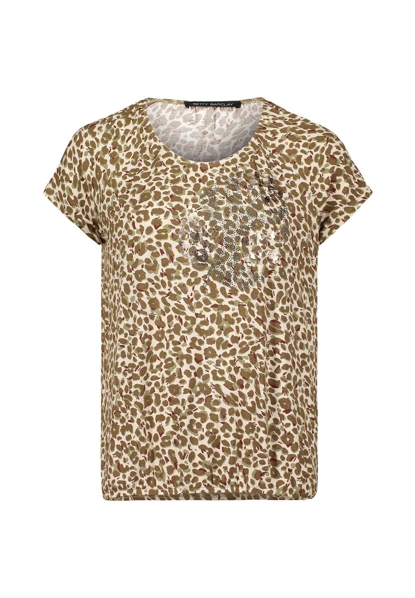 Shirt mit Animal-Print und Strass