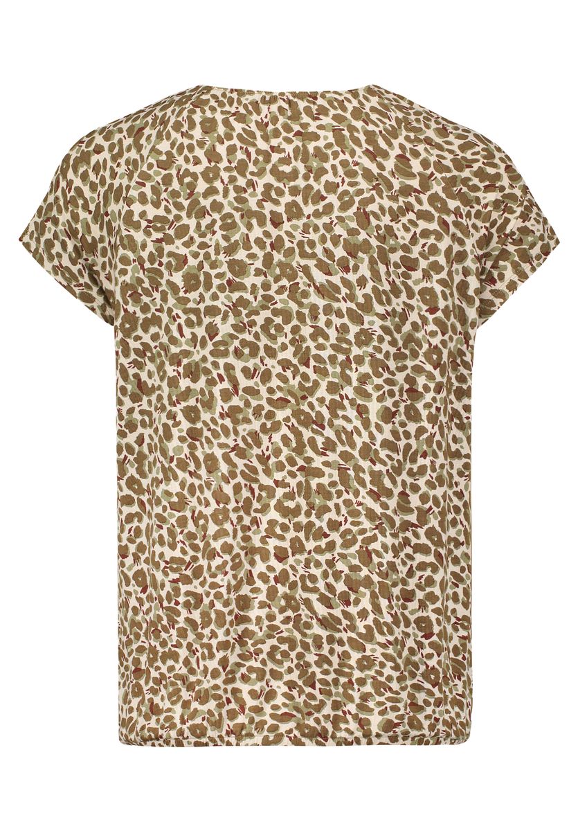 Shirt mit Animal-Print und Strass