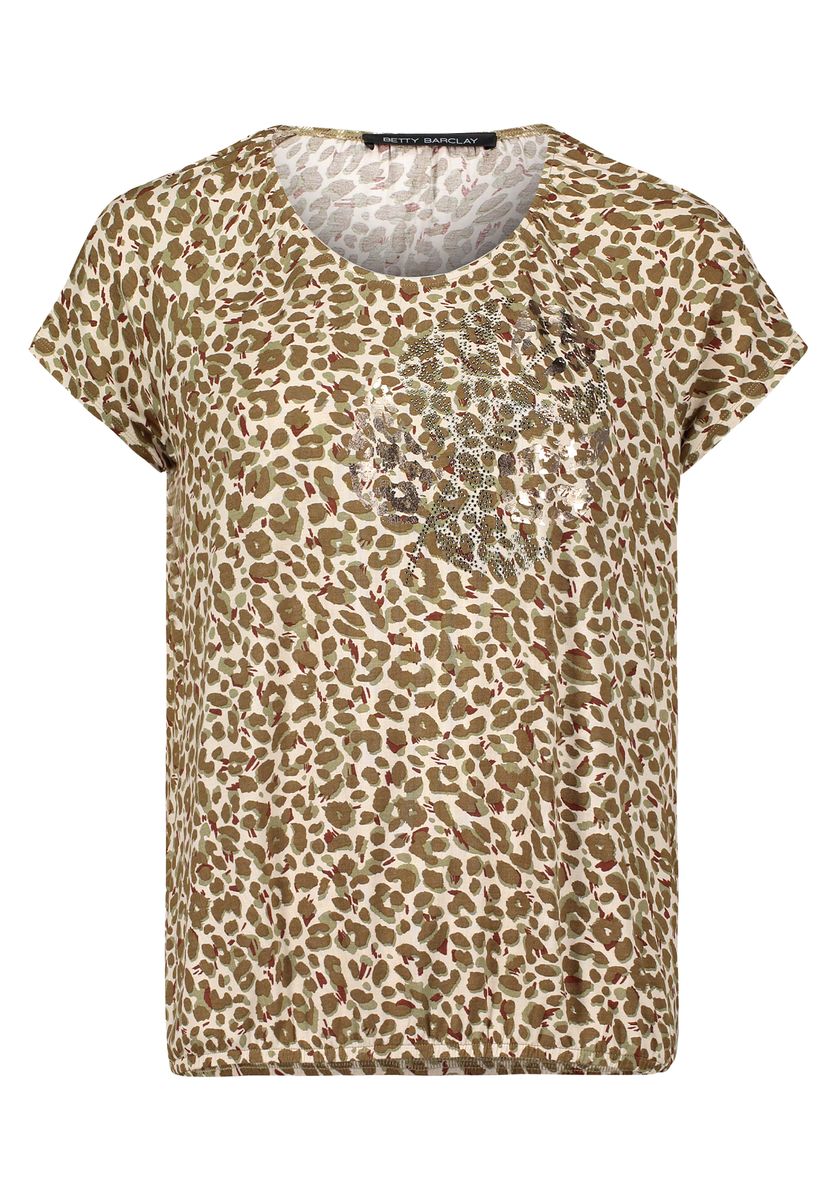 Shirt mit Animal-Print und Strass