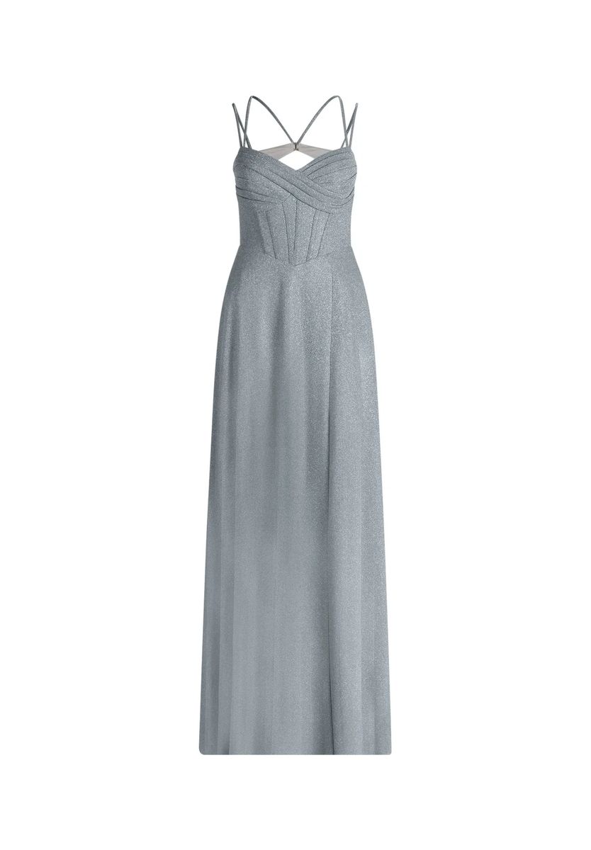 Glitzerndes Maxikleid mit Herzausschnitt
