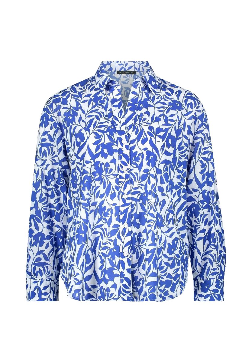 Locker geschnittene Langbluse mit Blumenmuster