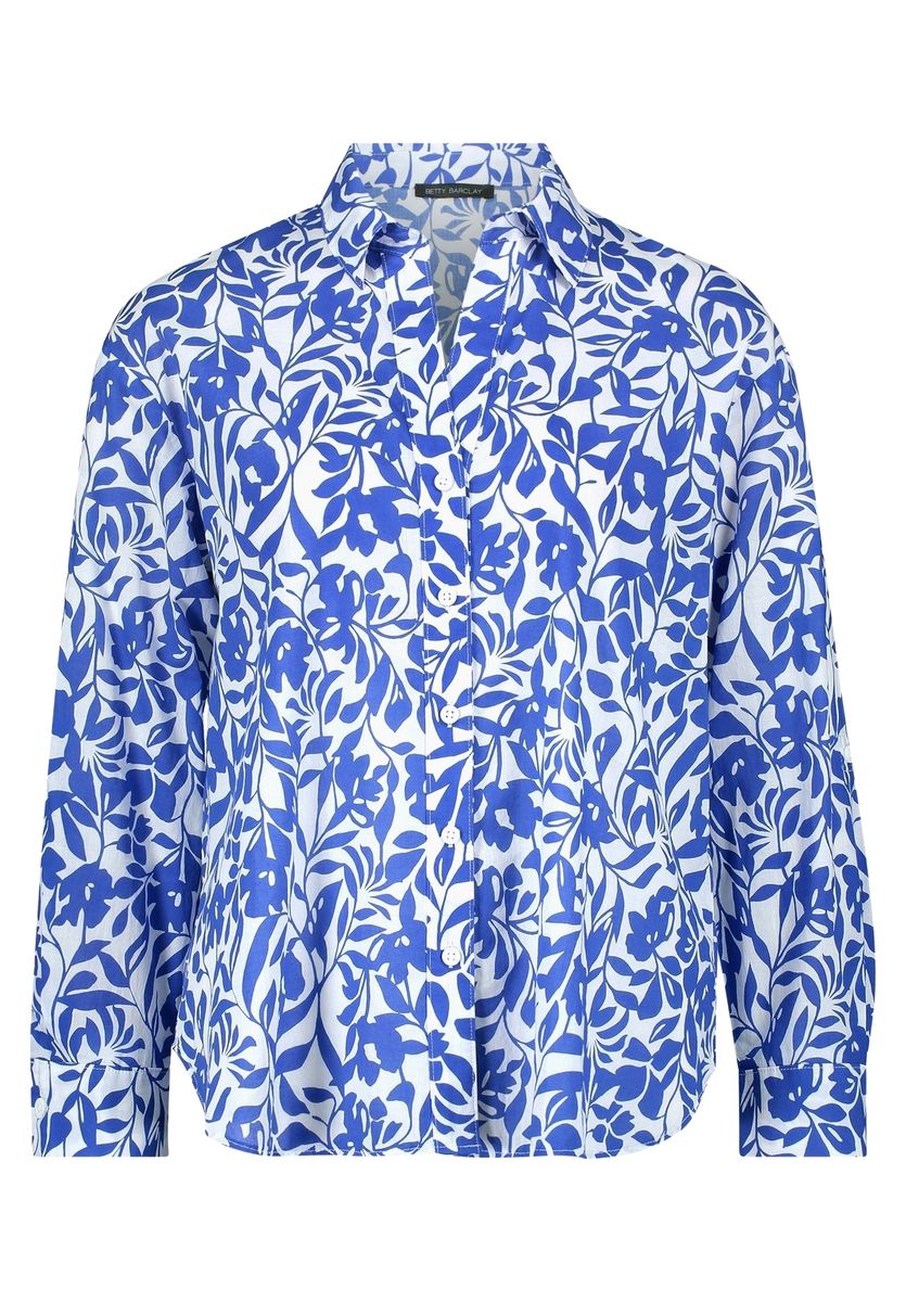 Locker geschnittene Langbluse mit Blumenmuster